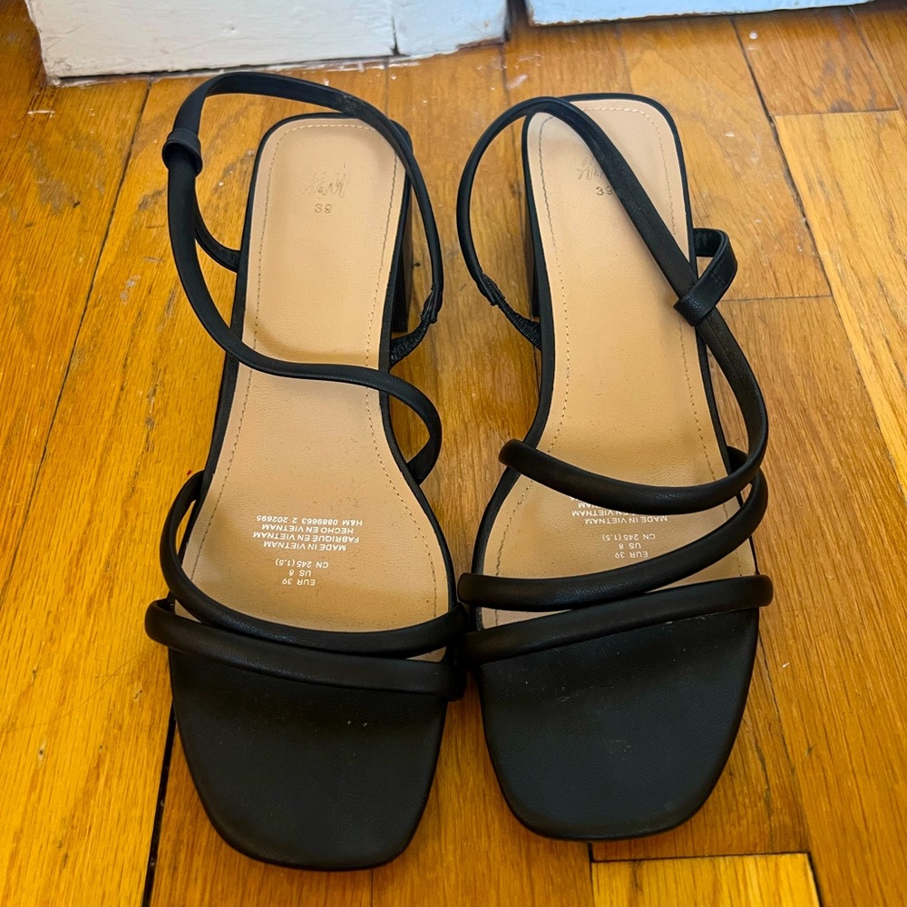 Like New! H&M black strappy heels